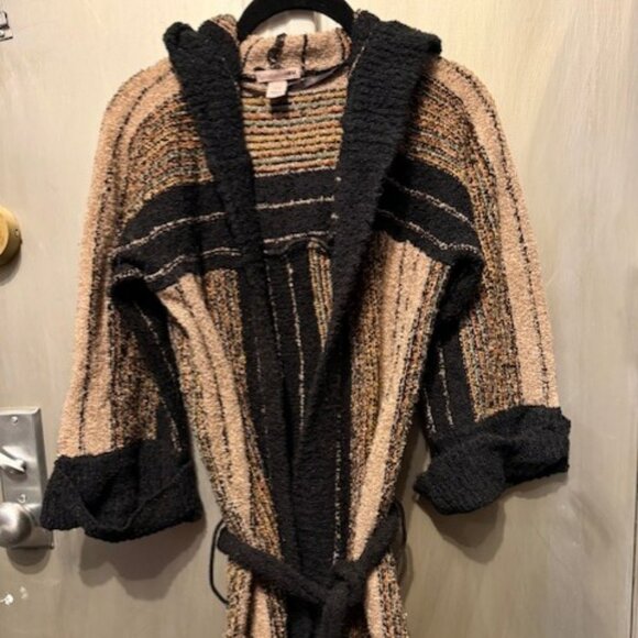 Vintage Boho 1970’s Striped Hooded Duster Cardigan - Picture 6 of 16